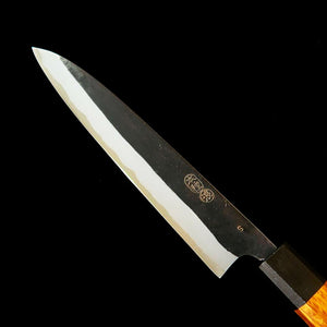 IKENAMI HAMONO Yanagiba, Shirogami No.1, Stainless Clad with Oak Handle Double-Edged (210mm)