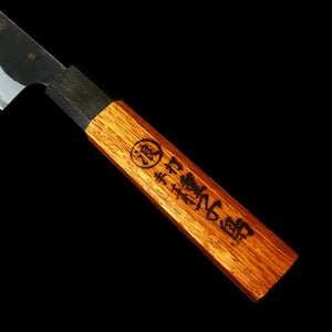 IKENAMI HAMONO Yanagiba, Shirogami No.1, Stainless Clad with Oak Handle Double-Edged (210mm)