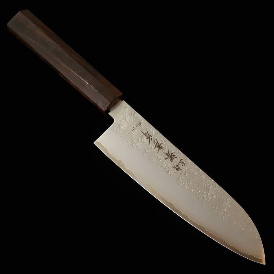 Sakai Takayuki SAKAITAKAYUKI wa-santoku VG10, acabado nacarado, mango octogonal de ébano integral (170 mm)