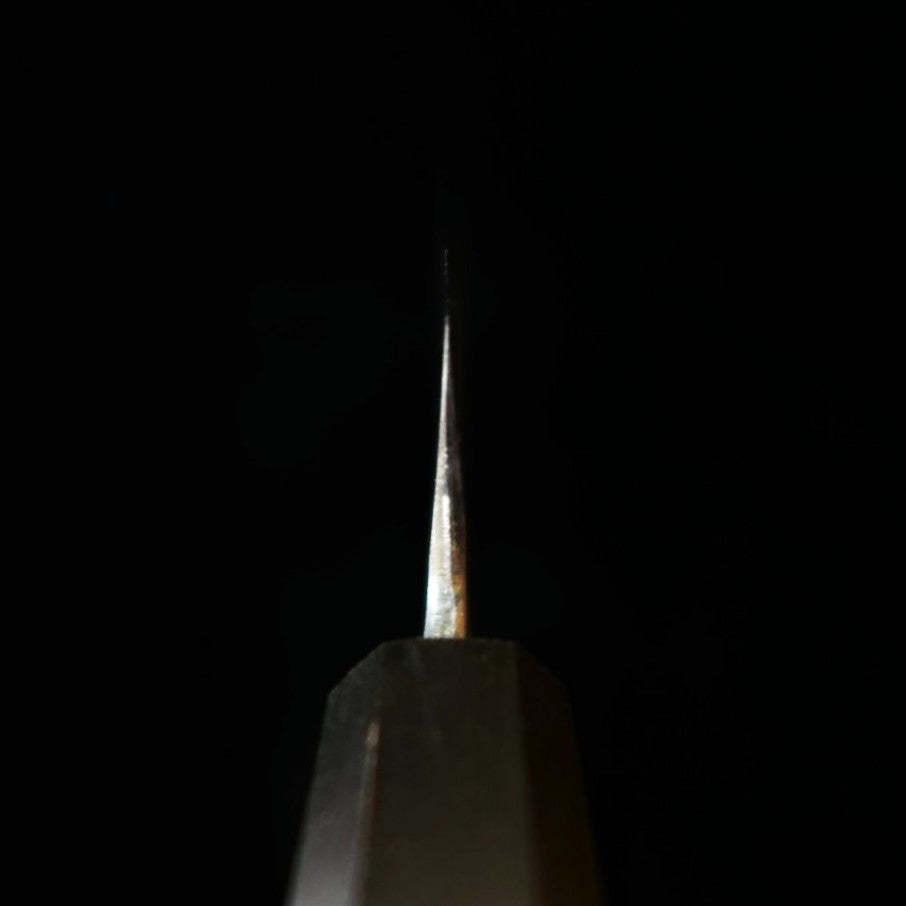 IKENAMI HAMONO Yanagiba, Shirogami No.1, Stainless Clad with Oak Handle Double-Edged (210mm)