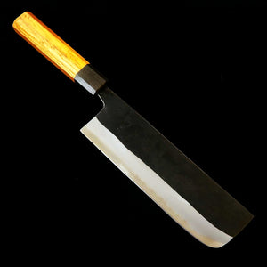 IKENAMI HAMONO Nakiri, Shirogami #1, Stainless Clad with Oak Handle (170mm)