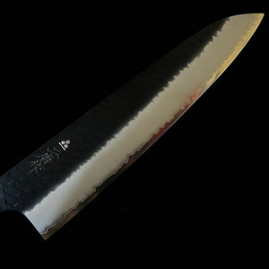 NIGARA Nitō Hamono NIGARA gyuto SG2, martelado, kuro-uchi, cabo octogonal em teca (240 mm)