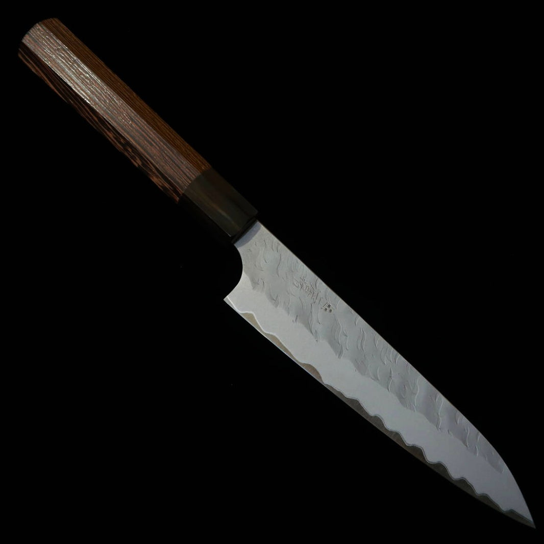 Nigara Hamono Tannōjo NIGARA – Petty Aogami Super martelé, manche octogonal en wengé (150 mm)