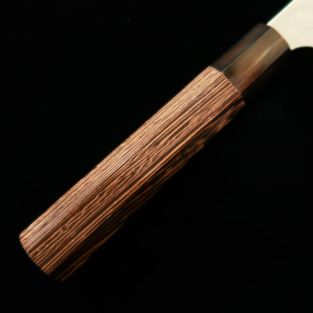 NIGARA Futatō Hamono Tanzojo Petty Aogami Super tsuchime cabo octogonal de wengué (150 mm)
