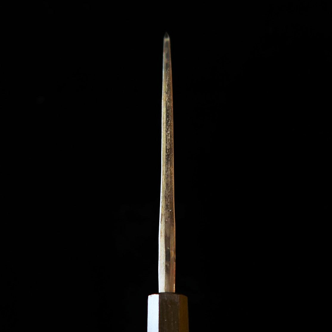 Ikenami Hamono IKENAMI HAMONO aço branco #1 san-mai com inox, cabo em carvalho, deba de fio duplo (130–180 mm)