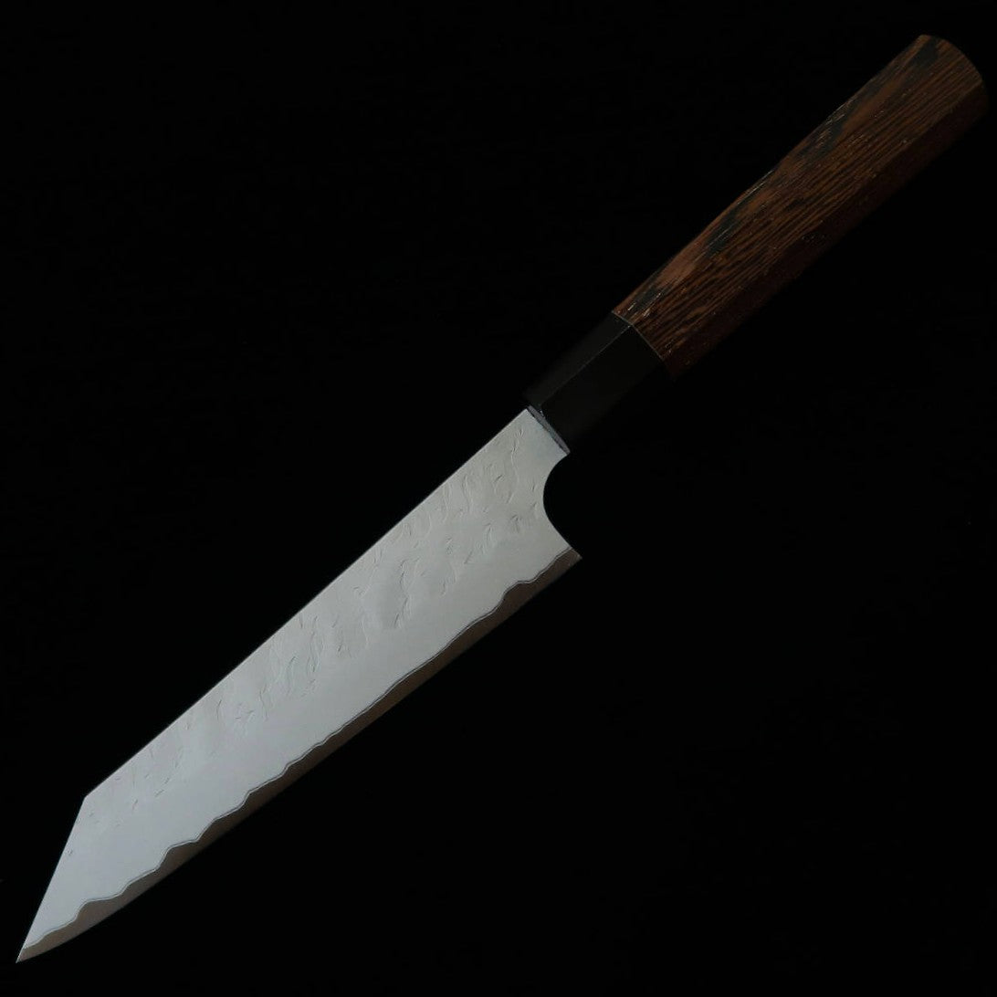 NITOU Cutelaria Forjada NIGARA Petty K-tip Aogami Super, acabamento martelado, cabo octogonal de wenge (150 mm)
