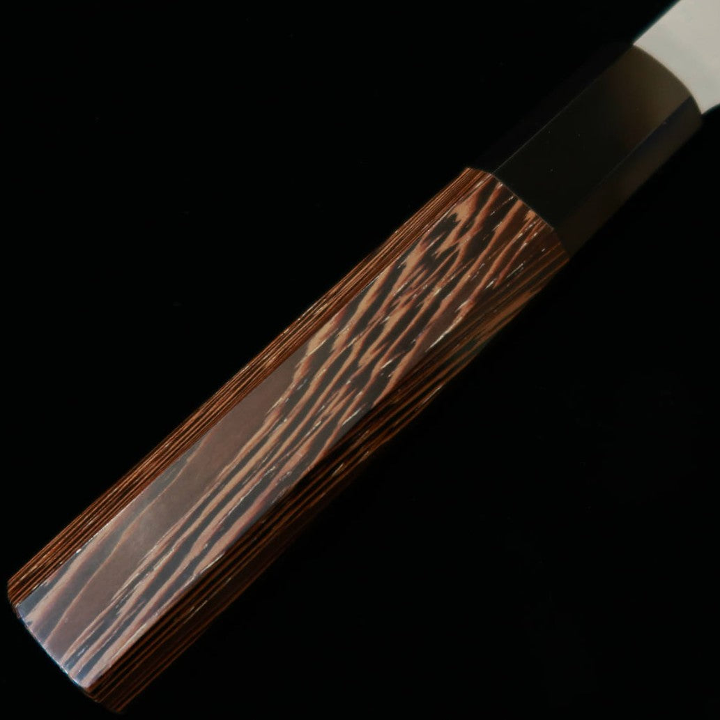 二唐刃物鍛造所 NIGARA 切付菜切 青紙スーパー 鎚目 ウェンジ八角柄（180mm）