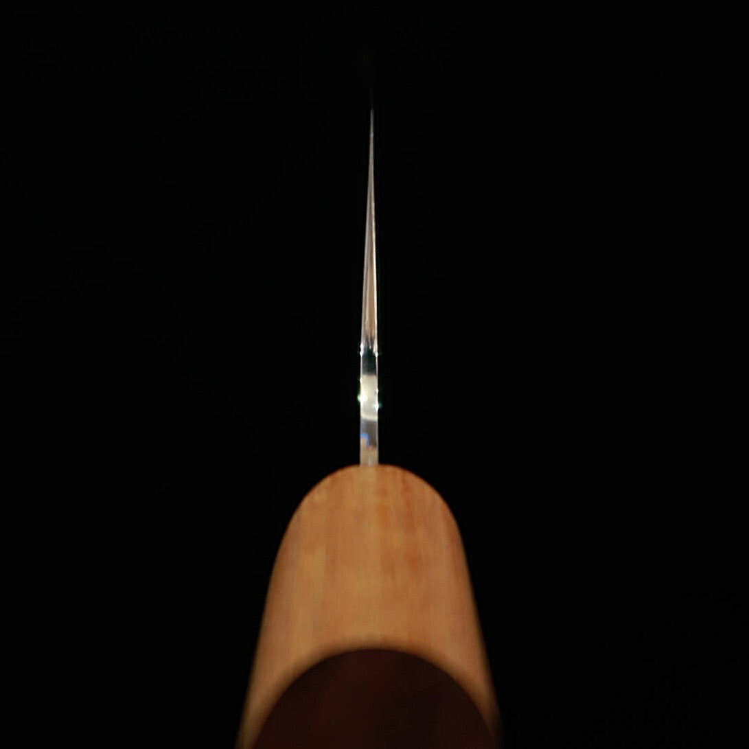 Yuta Katayama VG10 Damasco acabado pulido Nakiri mango de palo de rosa tipo castaña (170 mm)