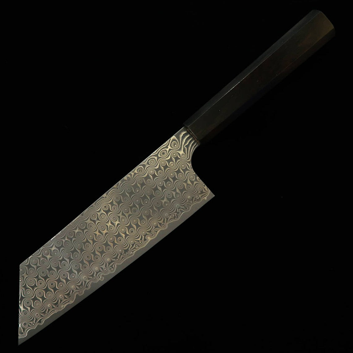 NIGARA NITOU Hamono Anmon nakiri kiritsuke SG2, cabo octogonal integral em ébano (180 mm)