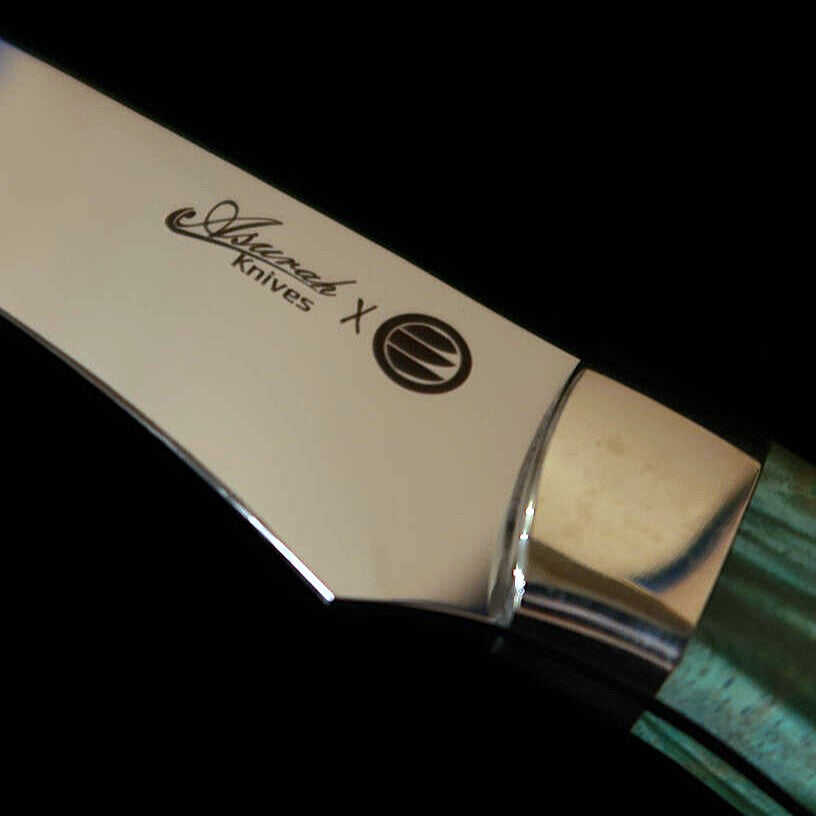 Asurah Knives × MIURA, SUS420J2 Mirror Polish with Custom Green Handle Fillet Knife (160mm)