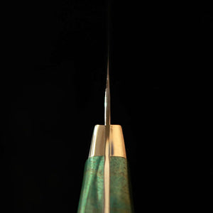Asurah Knives × Miura MIURA SUS420J2, finition miroir, manche custom vert, couteau à fileter (160 mm)