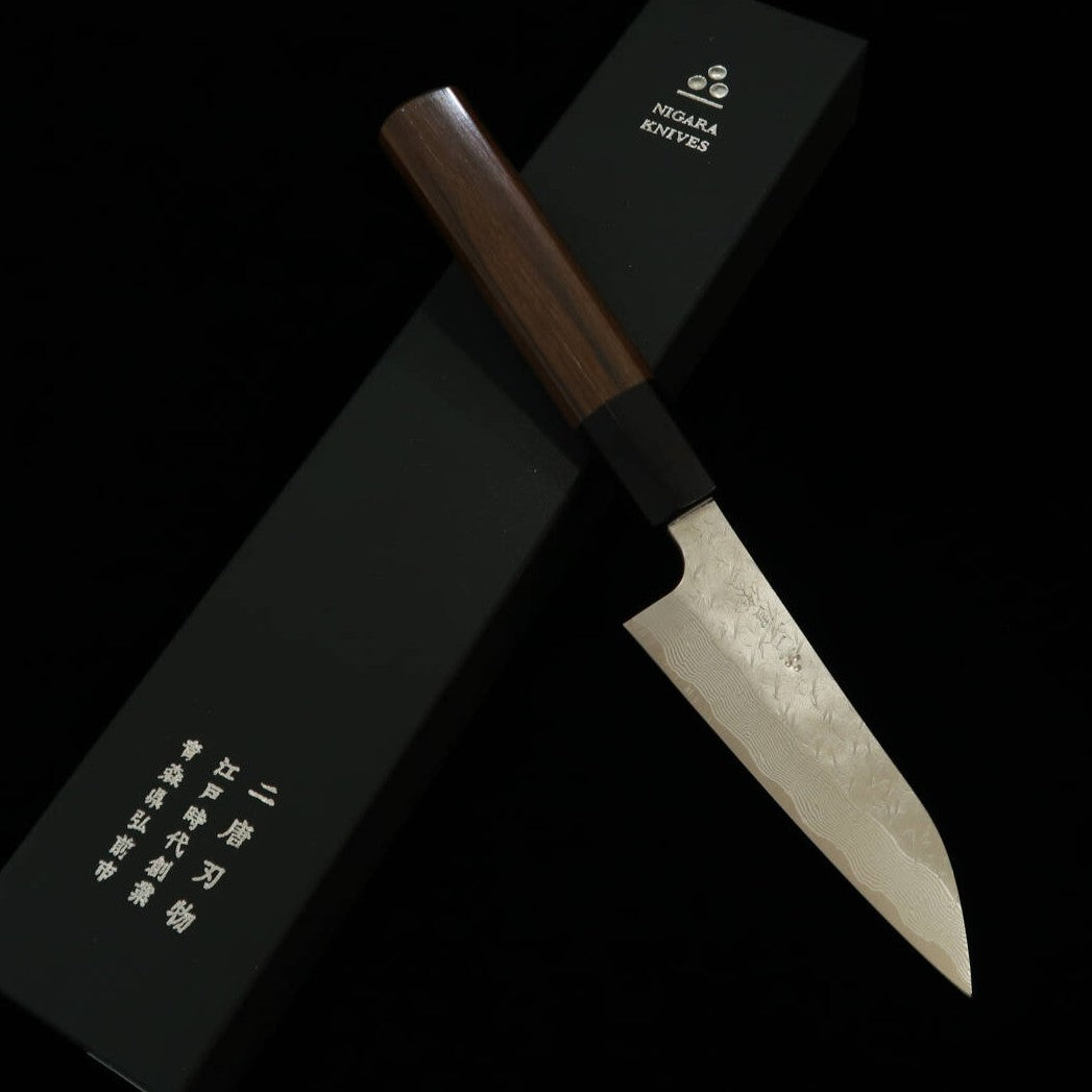 NIGARA SPG STRIX Petty Damasco martillado Mango de palisandro (120/150 mm)