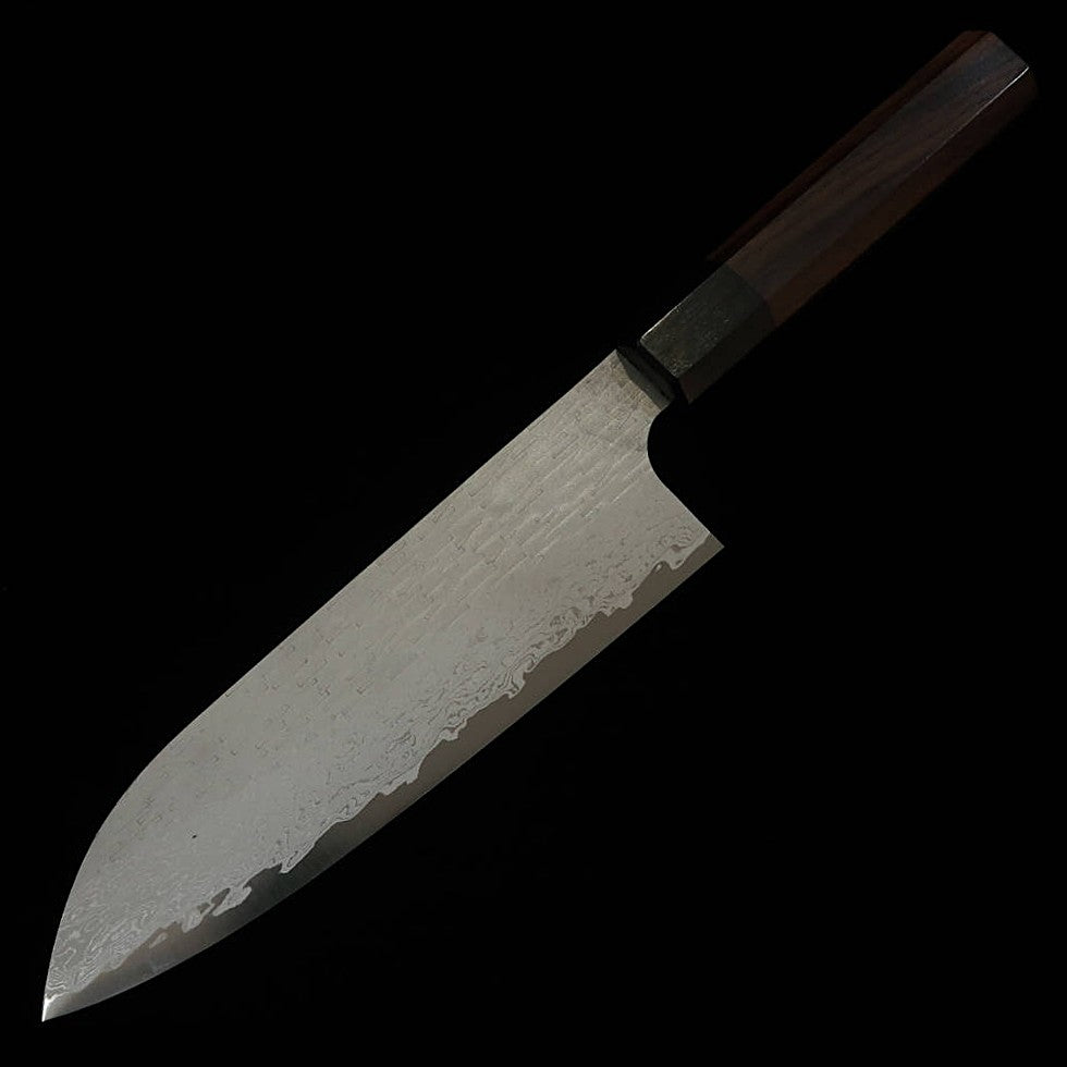 NIGARA Futakara Hamono NIGARA VG XEOS santoku damasco martillado mango de palisandro (170 mm)