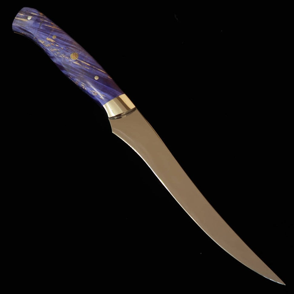 Asurah Knives × MIURA, SUS420J2 Mirror Polish with Custom Blue Handle Fillet Knife (160mm)