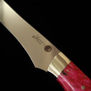 Asurah Knives × MIURA SUS420J2 acabado espejo, mango personalizado rosa, cuchillo fileteador (160 mm)