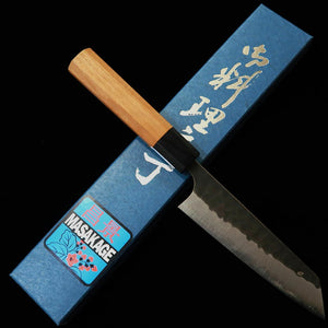 Masakage MASAKAGE Koishi Pequena Bunka Aogami Super Padrão martelado Acabamento kuro-uchi Cabo de cerejeira americana (135 mm)
