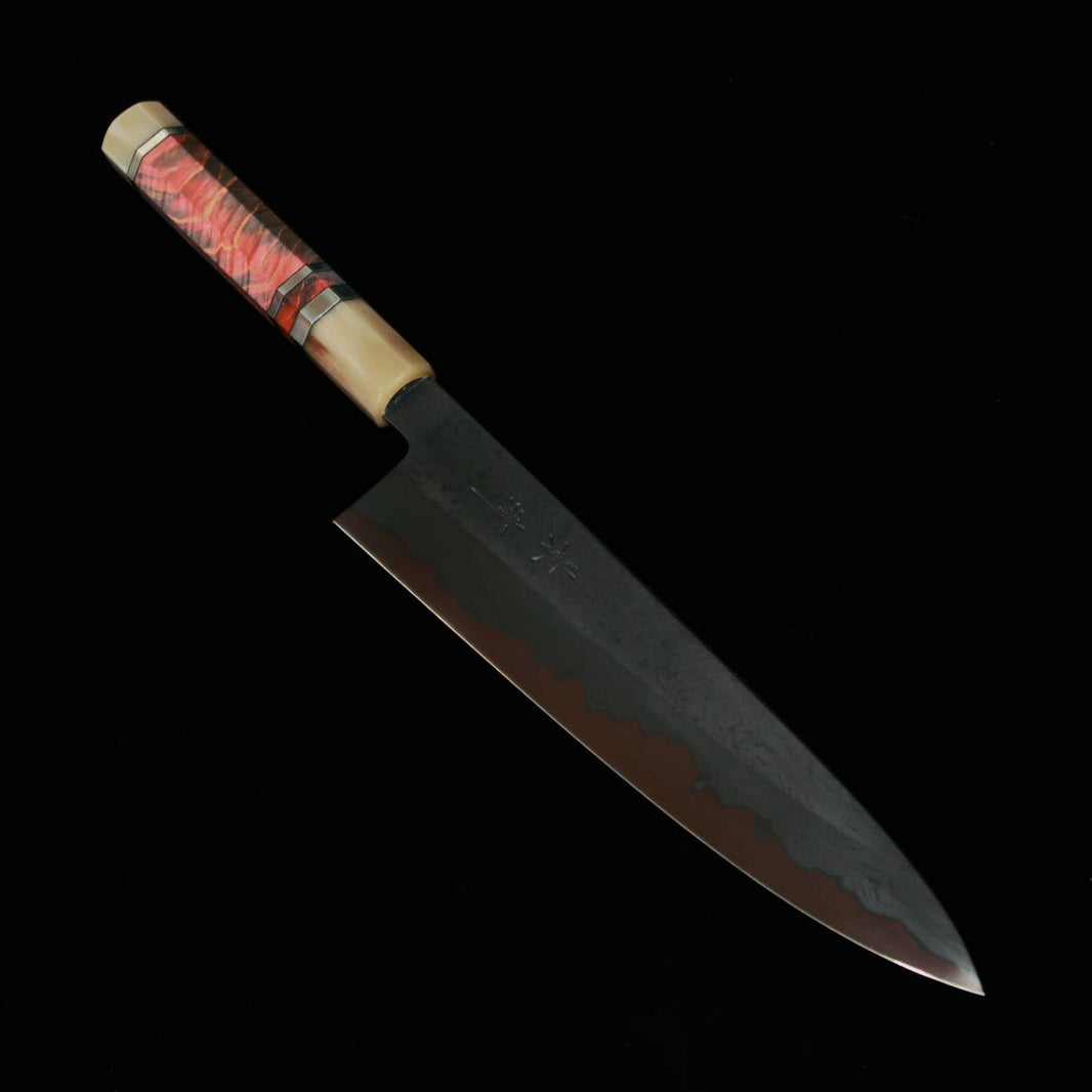Gyuto KAGEKIYO Aogami No. 1 Acabamento Black damasco cabo personalizado (240mm)