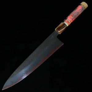 Gyuto KAGEKIYO Aogami No. 1 Acabamento Black damasco cabo personalizado (240mm)