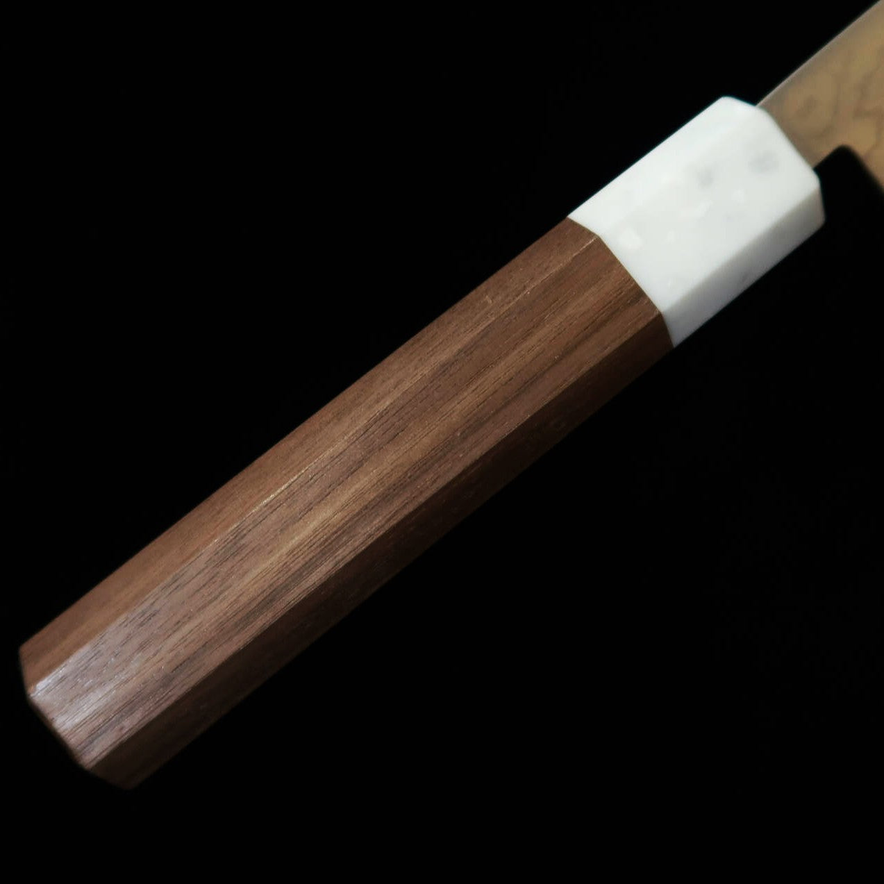 三浦 MIURA 文化  青紙二号 ステン割込 ニッケル ダマスカス ウォールナット柄（165mm）