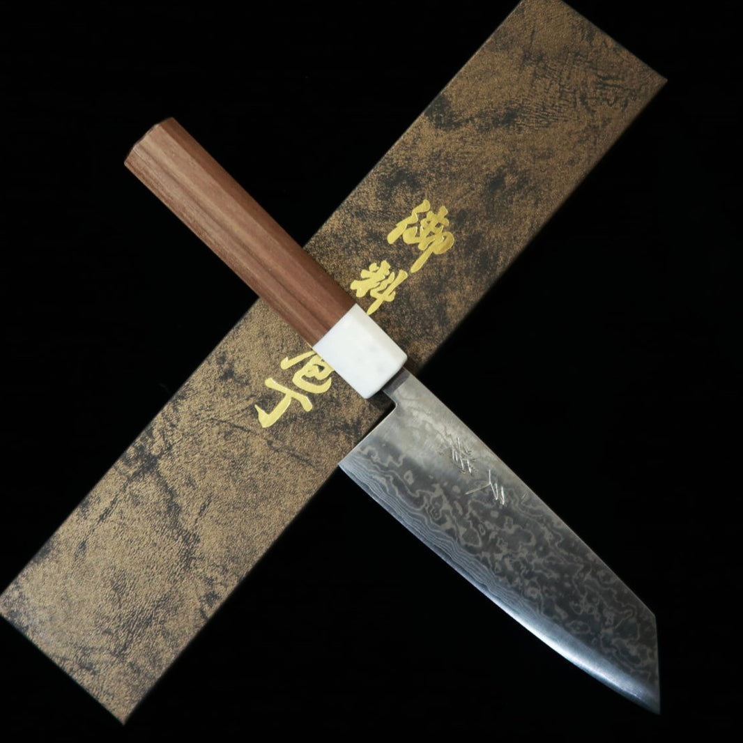 Miura MIURA Bunka, Aogami n°2, san-maï inox, Damas nickel, manche en noyer (165 mm)