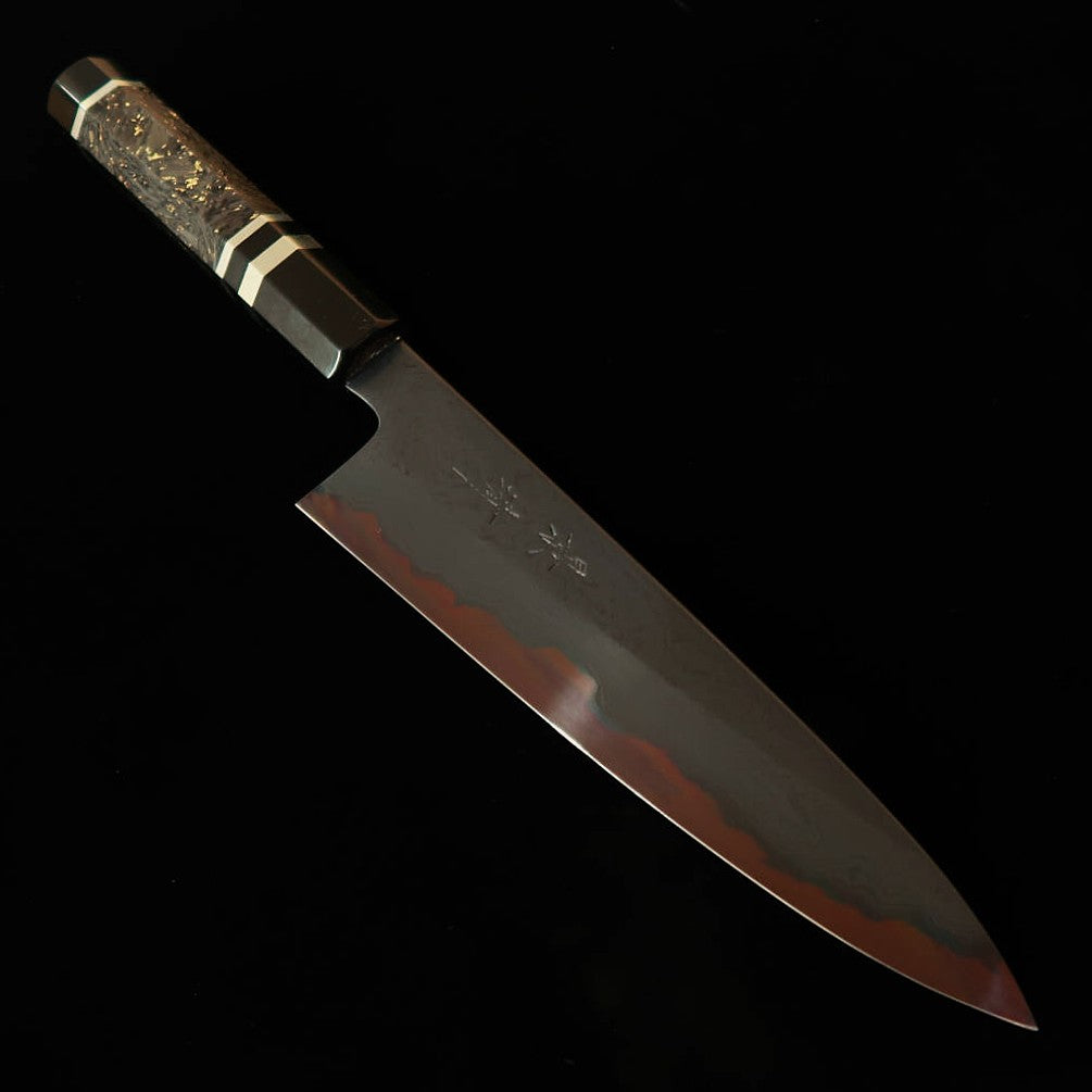 KAGEKIYO – Couteau de chef (gyuto) acier Aogami n°1, damas noirci, manche custom (210 mm)
