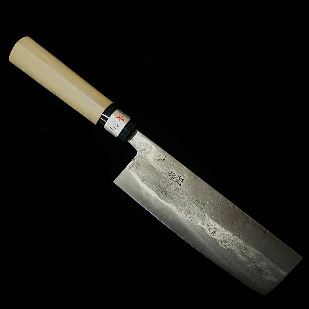 FUJIWARA TERUYASU Fujiwara Teruyasu nakiri, acabado nacarado, mango de magnolia tipo castaña (130/165 mm)