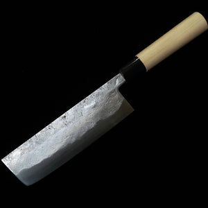 FUJIWARA TERUYASU – Nakiri, finition nashiji, manche magnolia forme châtaigne (130/165 mm)