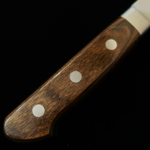 Miura santoku, aço Gin-3, com guarda, cabo laminado marrom (180 mm)