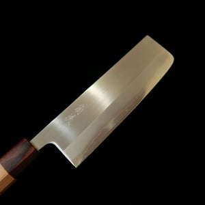 HADO – modèle Okina-ryu, acier blanc n°1, inox plaqué, manche en zelkova, nakiri (165 mm)