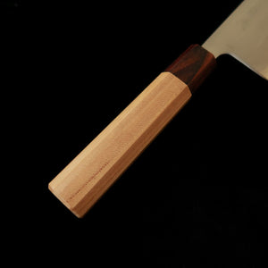 HADO – modèle Okina-ryu, acier blanc n°1, inox plaqué, manche en zelkova, nakiri (165 mm)