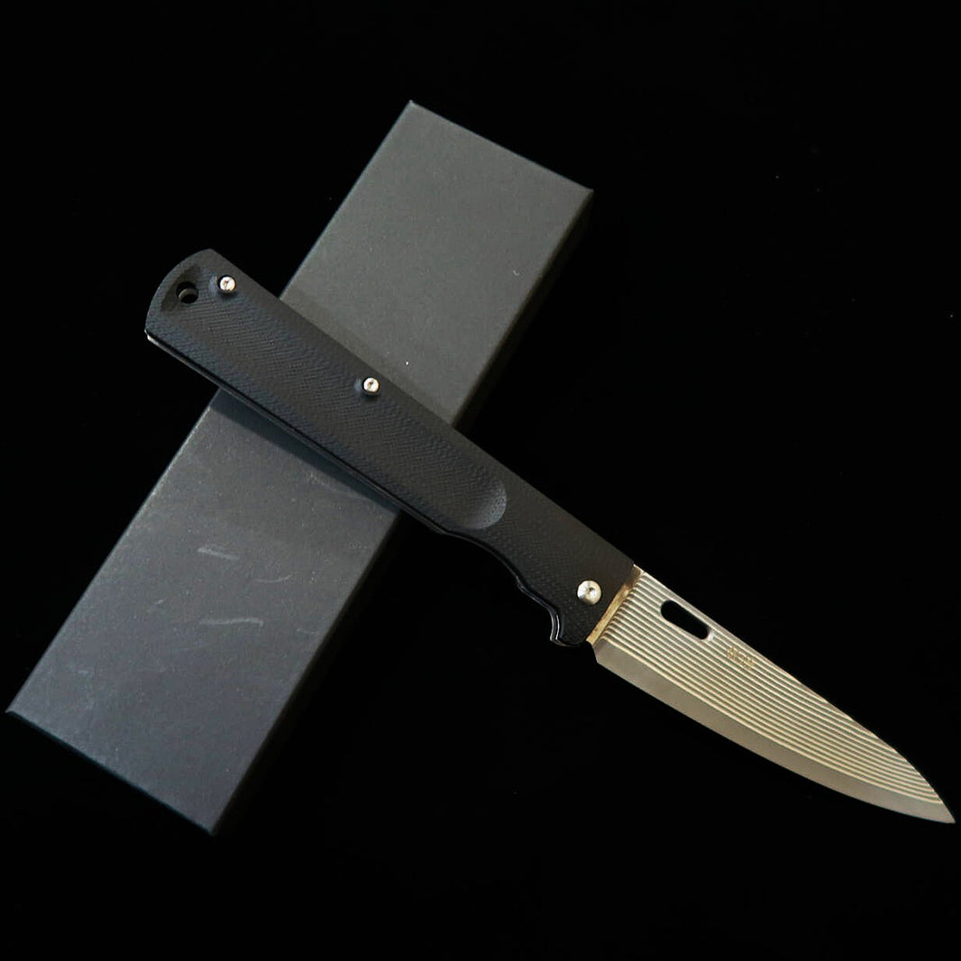 佐治武士SAJITAKESHI フォールディングペティナイフ SG2 黒染めダマスカス （150mm）