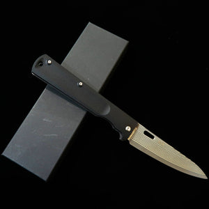 佐治武士SAJITAKESHI フォールディングペティナイフ SG2 黒染めダマスカス （150mm）