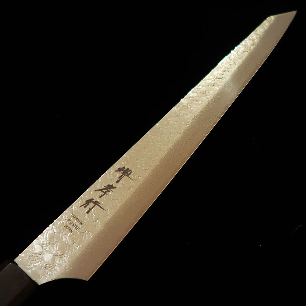 堺孝行 SAKAI TAKAYUKI 剣型柳刃 SG2 鎚目 ダマスカス 紫檀八角柄（270mm）
