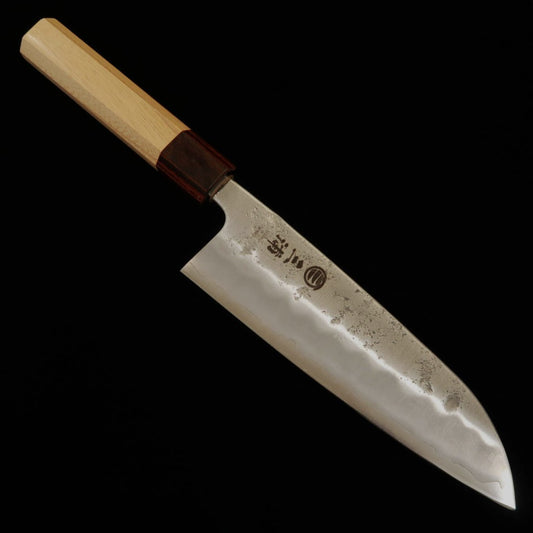 Santoku [OUTLET] MIURA Silver Paper No. 3 Satin with Zelkova Handle (165mm) Printing Error