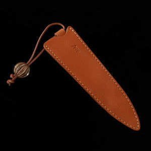 Bainha de faca ANNE para petty 120 mm, contas de acrílico laranja com fio dourado