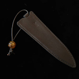 ANNE – Bainha para faca petty 120 mm, preta com miçangas em tom âmbar esfumaçado