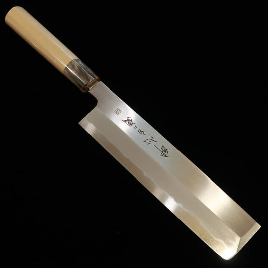 【OUTLET】酔心SUISIN 絆シリーズ　薄刃 白紙二号 朴栗型柄 (210mm)　アイケ有り