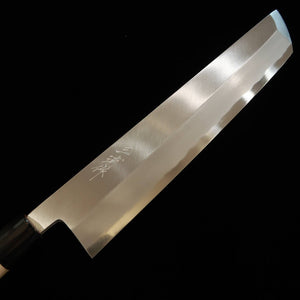 MIURA Couteau à couper le hamo Acier Shirogami No.2 Manche rond en corne de buffle (330 mm)
