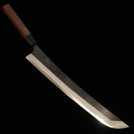 三浦 MIURA by Shindo 先丸筋引 青紙二号 黒打ち 紫檀八角柄 （270/300mm）