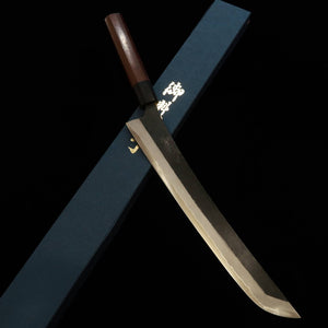 MIURA by Shindo Slicer à bout arrondi, acier Aogami n°2, finition kuro-uchi, manche octogonal en palissandre (270/300mm)