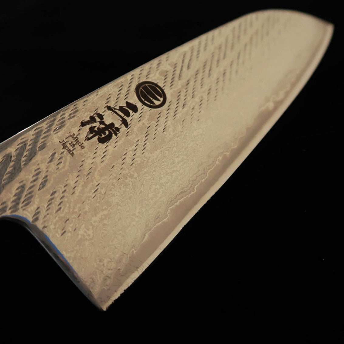 三浦MIURA 三徳 銀紙三号 縄目 ダマスカス 紫柄（165mm）