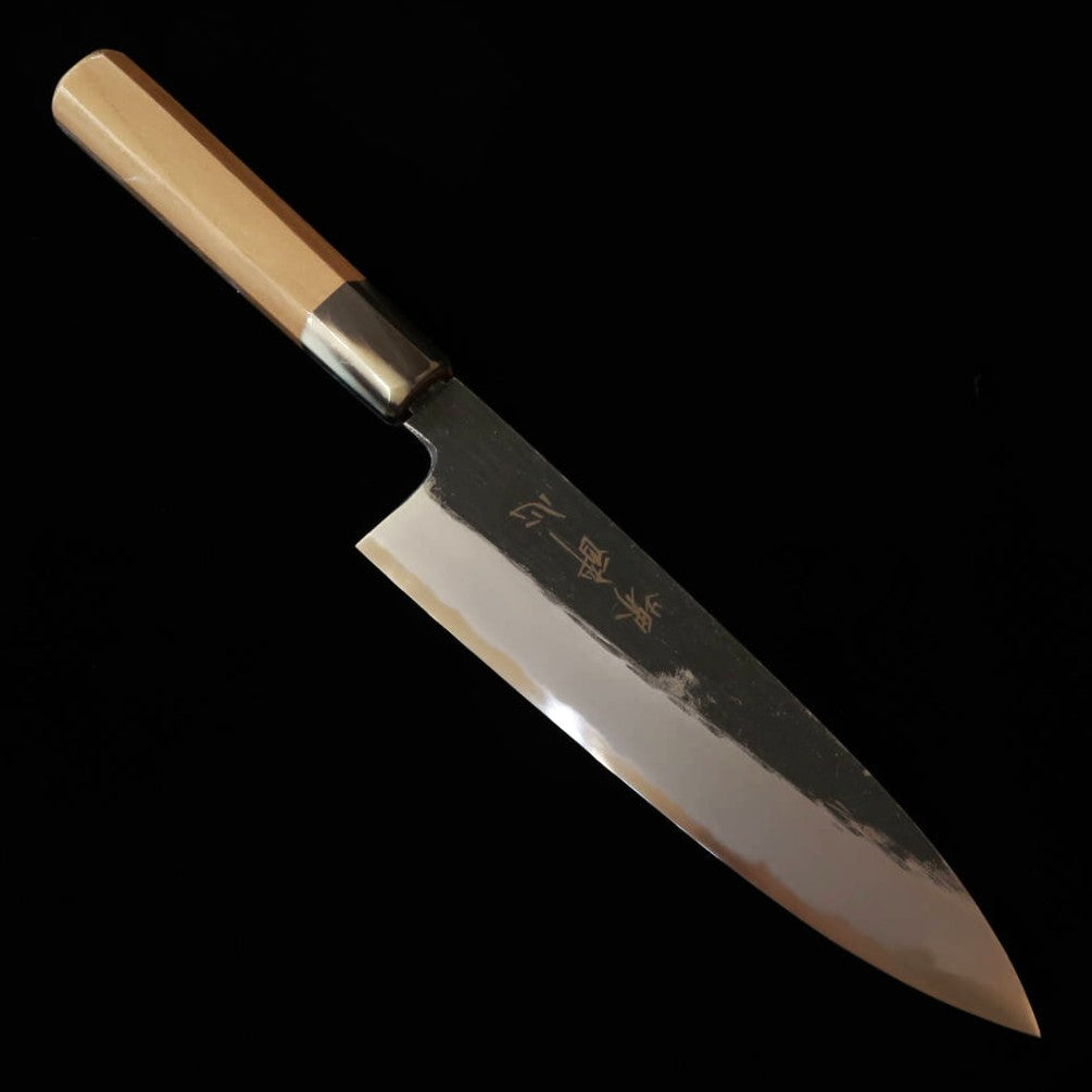 Suisin SUISIN Obra de Kenji Togashi Forja negra Shirogami #2 Gyuto Mango octogonal de cuerno blanco (210/240 mm)
