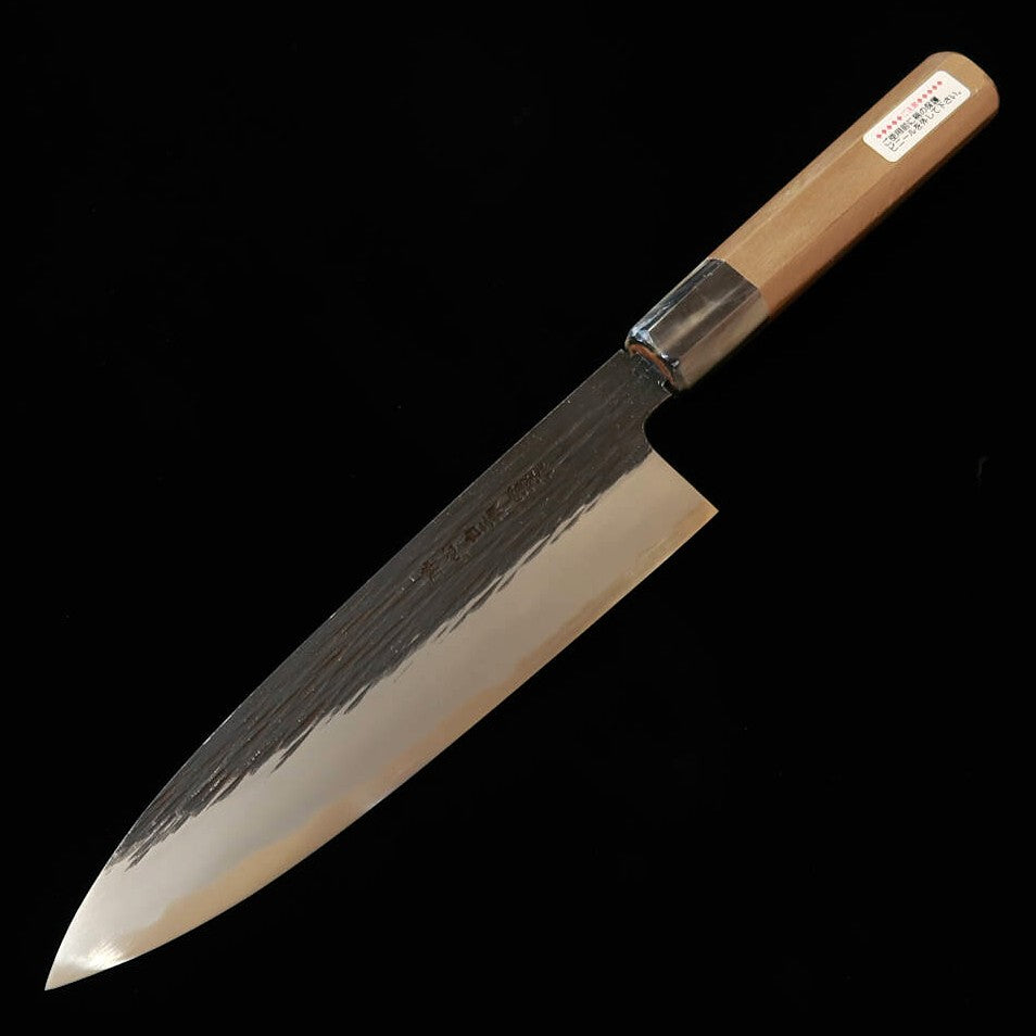 SUISIN Suisin obra de Kenji Togashi forja preta Shirogami nº2 Gyuto cabo octogonal de magnólia com ferrule de chifre branco (210/240mm)