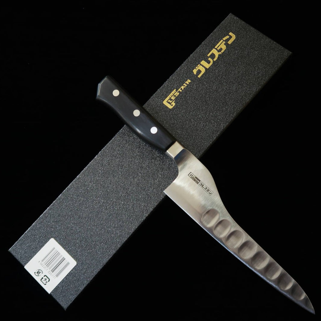 GLESTAIN couteau de chef Pro, manche avec garde en bois stratifié renforcé, 018TUK (180 mm)