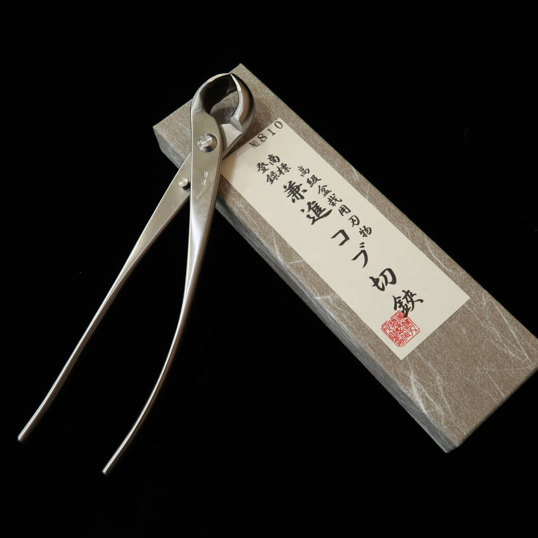 KANESHIN – Ciseaux à bonsaï coupe-nœuds, inox polis, No808 / No810 (petit / grand)