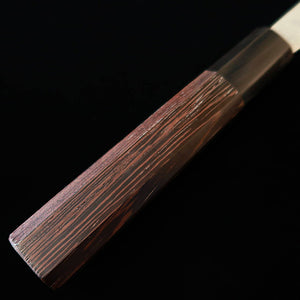 Hatsukokoro HATSUKOKORO Ginrei Ginsan #3, acabamento nashiji, Kiritsuke Gyuto, cabo de wengué (205mm)