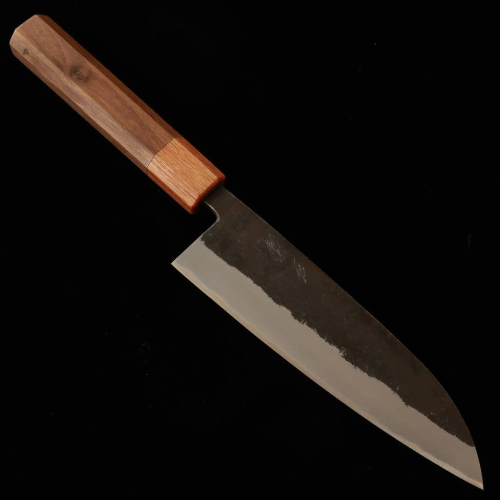 三浦 MIURA 三徳 青紙二号 ステン割込 黒打ち ウォールナット柄（165mm）