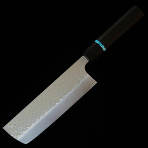 MIURA Nakiri SG2 tsuchime cabo octogonal de ébano com turquesa (160 mm)