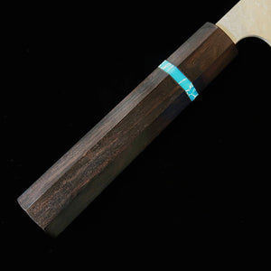 MIURA Nakiri SG2 tsuchime cabo octogonal de ébano com turquesa (160 mm)