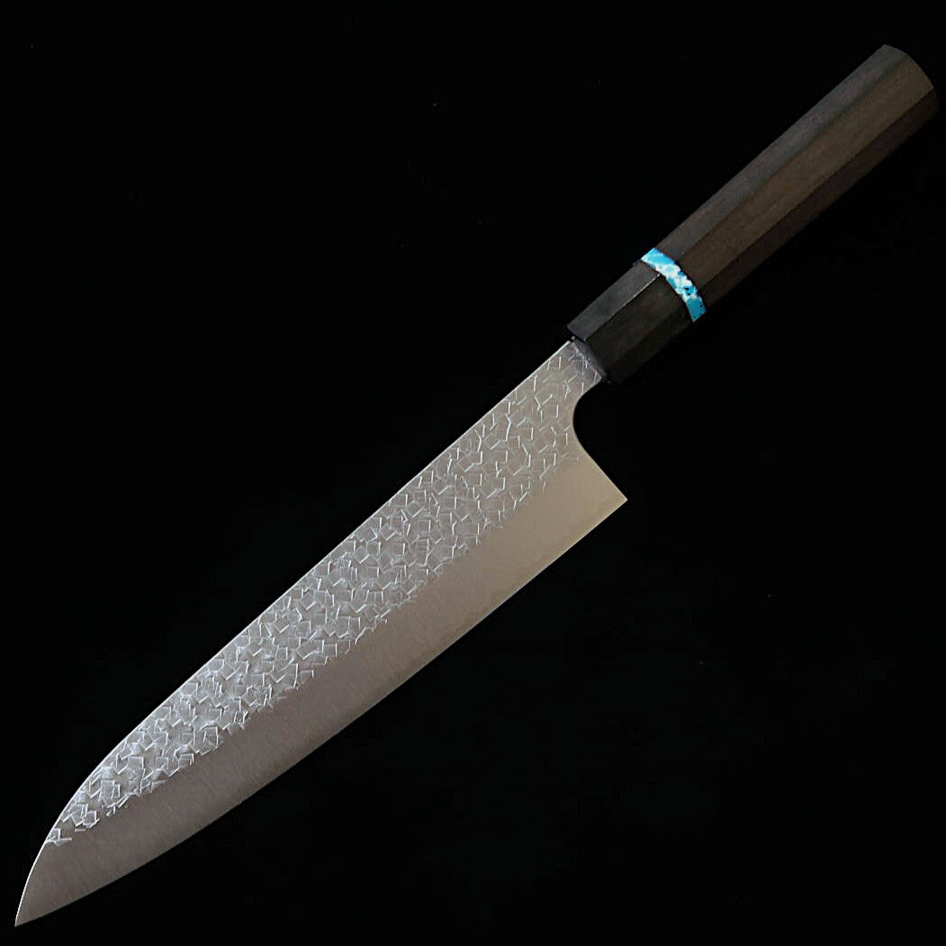 Miura MIURA Gyuto SG2 Tsuchime Cabo Octogonal de Ébano com Turquesa (210 mm)